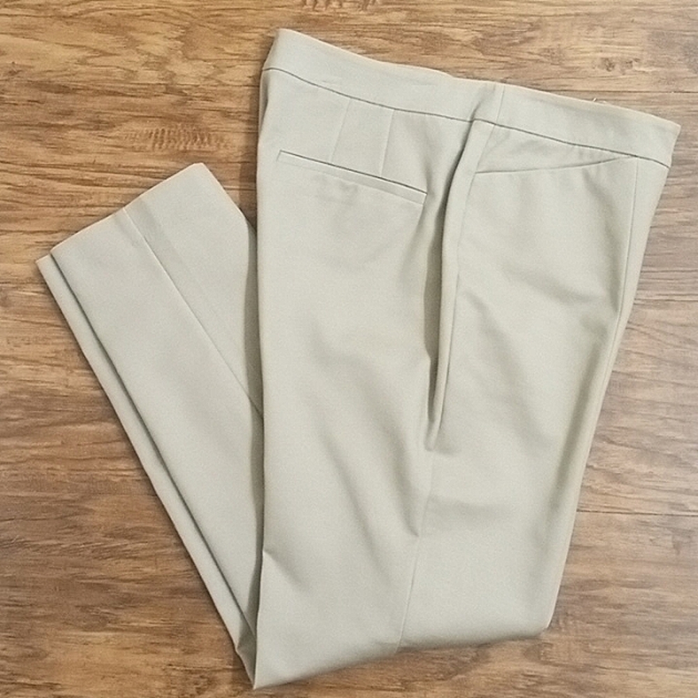 Chico's So Slimming Ankle Pants Taupe Smooth Seam Front 0.5